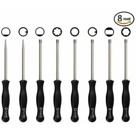 Tournevis de réglage du carburat Tournevis de nettoyage du carburat Réparation du mot Compatible avec la plupart des mots 2 temps (tournevis 8 pièces avec boîte et aiguille) (1/5)