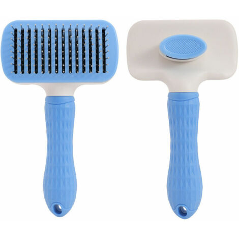1118.7cm Brosse Chiens Chats, Autonettoyante Brosse poils morts pour chat chien, Enlèvement Efficace jusqu'à  des Poils Morts et Poils Tomentose, adapté pour les Chiens Chats cheveux courts et longs (1/5)