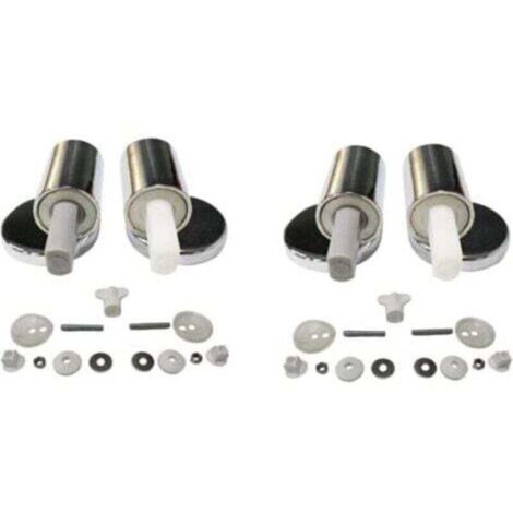 Lot de 2 Kit de remplacement pour abattant WC traditionnel et contemporain avec charnières à fermeture douce à dégagement rapide, Charnières de fixation supérieure (1/4)