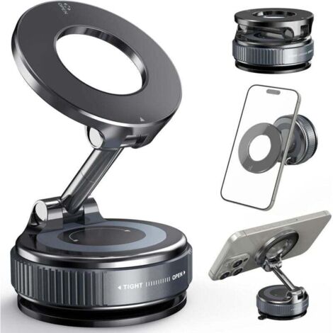 Support Telephone Voiture Ventouse, Support Telephone Voiture Magnetique: 360° Rotation Support Voiture Ventouse Vide Puissante De 2800 Gf Support Telephone Voiture Pour Iphone,Noir (1/5)