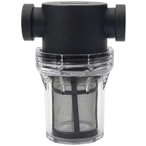 Pipeline Filtre de pompe à eau 3/4" avec tamis en acier inoxydable 100 mailles, filtre en maille en ligne pour arrosage du jardin (noir) (1/4)