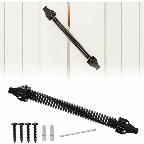 Ferme-ressort de portail de 35,6 cm, fermeture automatique de porte réglable en métal, ressort de fermeture noir pour barrière de porte en bois et vinyle (360 mm) (1/4)