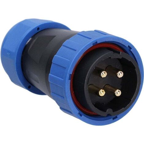 Connecteur étanche Carré, 4 Trous IP68 étanche sans Soudure Broches Solides Prise de Courant Aviation Matériaux Auxiliaires Connecteur Paire pour équipement de Communication, LP28 250V(4 cœurs) (1/4)