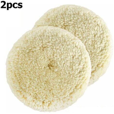 2Pcs Tampon de Polissage en Laine d'agneau, 3 Pouces 76mm Tampon de Laine pour Polir Tampon de Polissage Bonnet de Polissage Disque de Polissage en Laine pour Auto Polissage Voiture (1/4)