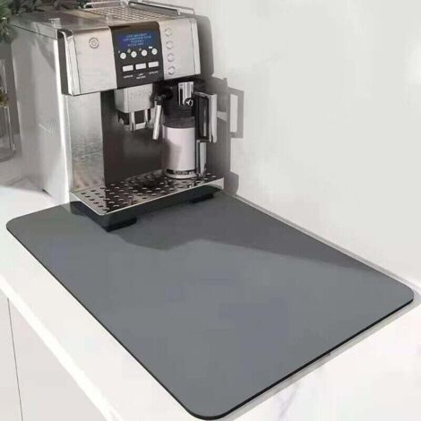 Tapis de séchage vaisselle super absorbant en nanofibres à séchage rapide, tapis égouttoir lavable en machine pour cuisine 40 x 30 cm (gris) - OUYLAF (1/4)