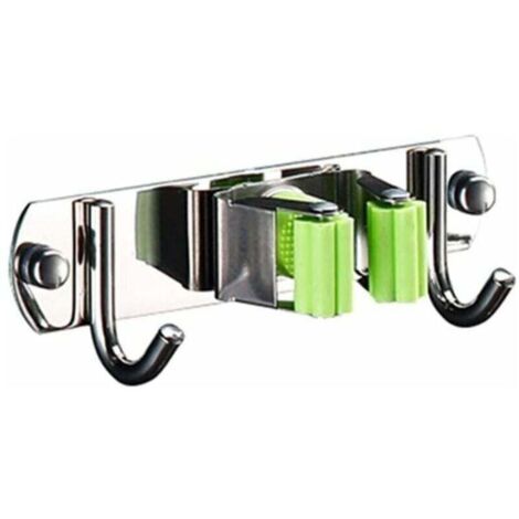 Porte Balai Mural Mur Mop Monté Et Broom Holder,Broom Organiseur Balai Support en Acier Inoxydable à Balai Pour Cuisine Salle de Bains Jardin et Bureau (1/4)