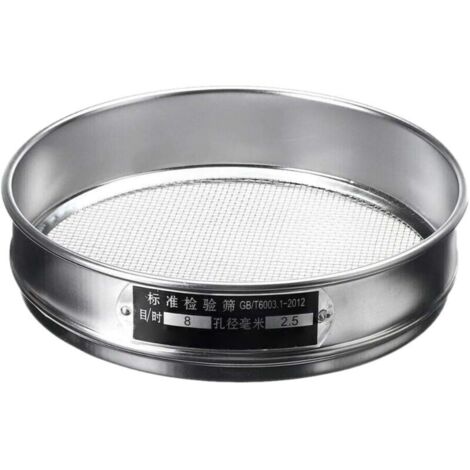 8 Mesh Tamis Farine Inox Tamis Jardin Tamis Cuisine Patisserie 2.5Mm Diamètre 20cm, Profondeur 5cm