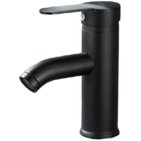 SABIR Robinet lave-mains noir mat Mitigeur eau chaude / eau froide Noir (1/5)