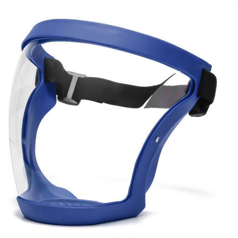SABIR Masque complet 1 pièce - bleu, avec cadre, antibuée, anti-poussière, masque complet ultra-clair, hygiénique anti-gouttes, lunettes de protection (1/5)