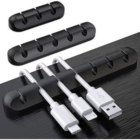 SABIR Clips Câble Organisateur Bureau, Lot de 3 Support de Câble, Organisateur de Cordon, Gestion des Cables, Câble Rangement pour USB Câbles de Chargeur/Souris/Écouteur/PC , Organisateur (1/5)