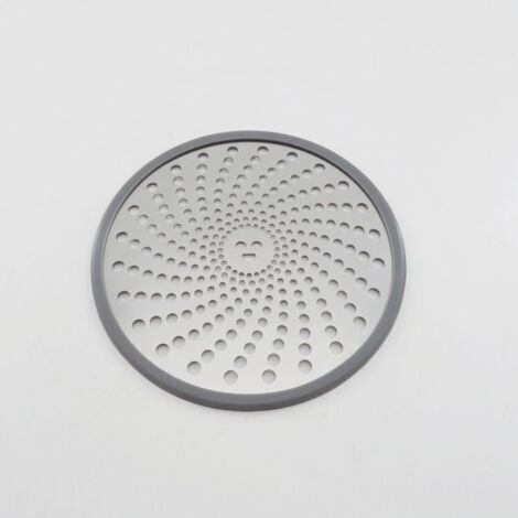SABIR Drain de douche en acier inoxydable 11 cm Filtre à cheveux antirouille Design antidérapant pour salle de bain et cuisine Argent (1/5)