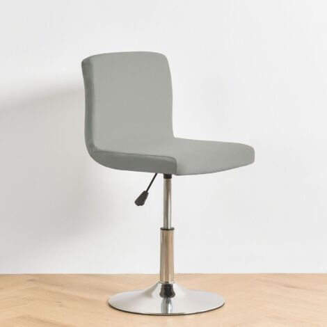 SABIR Housse de tabouret de bar avec dossier extensible pour chaise de salle à manger pivotante gris (1/5)