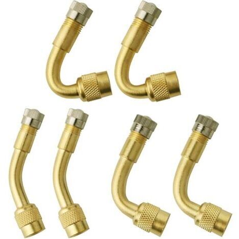 SABIR 6 Pièces Pneu Valve Rallonge Va,Pneu Valve de Adaptateur, Air Pneu Valve Extension, Pneu Prolongateur Coude de Valve, pour Voiture Moto Vélo Camion, 3 Sortes (Couleur de cuivre) (1/5)