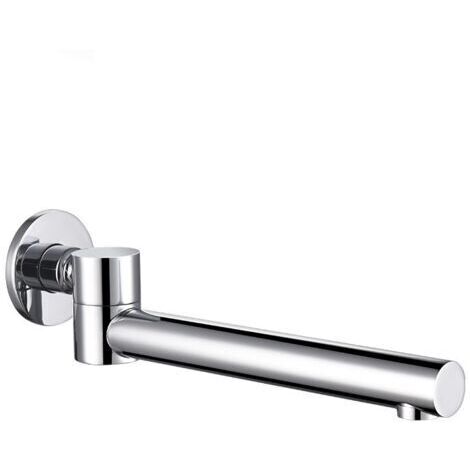 SABIR Bec de Baignoire Rotation à 180° Bec Déverseur pour Baignoire Laiton Robinet de Buse Ronde Pliable Bec Bain Déverseur Mural Robinet de Bec pour Baignoire, G1/2,Chrome (1/5)