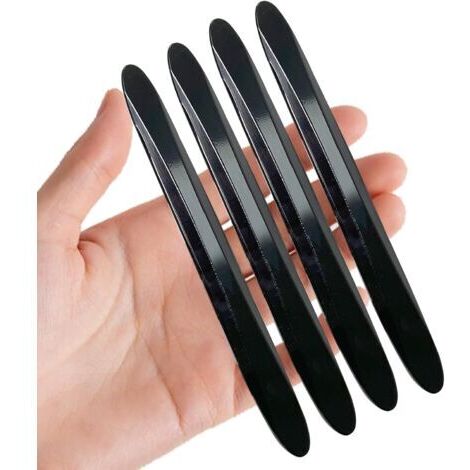 SABIR Lot de 4 bandes autocollantes en caoutchouc pour pare-chocs, protections pour voitures, camionnettes, SUV et parois de meubles (noir) (1/5)