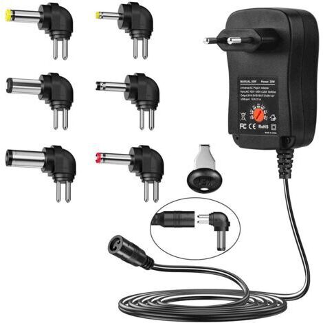 SABIR Adaptateur secteur 30W Chargeur multifonction à tension réglable 3V-12V (1/4)