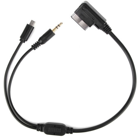 Eosnow Câble de connecteur de 3,5 mm, charge AUX, 12 cm, convient pour l'interface Benz S SL CLS classe AMI MMI (1/4)