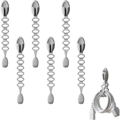Cable Organizer, 6 Pack Cable Organizer, Multifunctional Cable Holder, Reusable Cable Holder for Home Kitchen Home (Grey) (1/4)