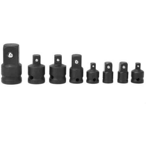Eosnow Ensemble de convertisseur de clé à chocs CRV de réducteur d'adaptateur de prise noire de 8 pièces (1/4)