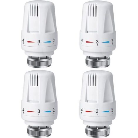 Tête thermostatique de radiateur PCS, tête de thermostat de radiateur TRV M30 x 1,5, vanne thermostatique de radiateur, vannes de radiateur de radiateur pour système de chauffage pour la maison et le (1/4)