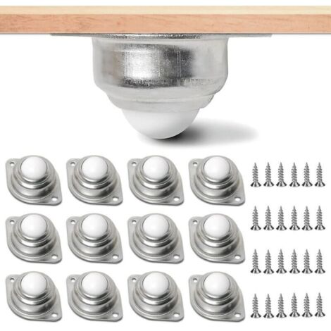 Lot de 12 roulettes à billes pour meubles. Roues à billes de transfert de roulement, roulettes pour meubles de transmission. Rouleau de transport, roues à billes à 24 trous. Roulement à billes de