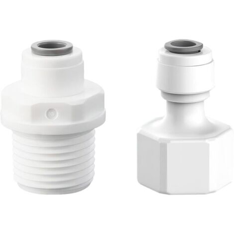 Raccord Rapide 1/4" à 1/2" Fileté Femelle/Mâle, Filtre à Eau Raccords Rapides, 2 Pièces (1/5)