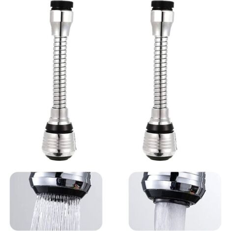 Douchette Robinet Cuisine 2 Pièces Rallonge Robinet Cuisine robinet pivotant à 360 ° tête de pulvérisateur Embout de robinet Convient pour la cuisine et la salle de bain(15.5cm×3.4cm) (1/5)