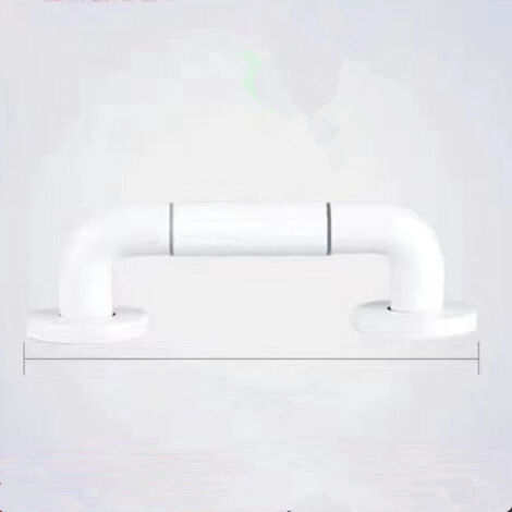 40CM blanc Barre D'appui WC, Barres D'appui de Salle de Bain avec Antidérapante, Poignée de Acier Inox, de Maintien Douche avec Cercles lumineux-avec Bride de Recouvrement (1/4)