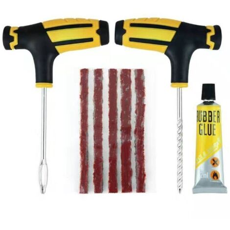 Kit Réparation Pneu, Kits de réparation de pneus, Kit Réparation Pneu Voiture, Kit Réparation Pneu Tubeless, pour Voitures, Motos, camions, VTT, tracteurs, Camping-Cars, SUV, Jeep