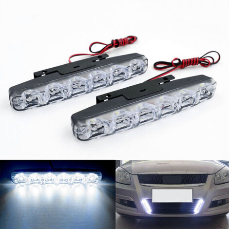 1 paire de feux antibrouillard DRL Super lumineux au xénon blanc, 6 LED, feux de route. (1/5)