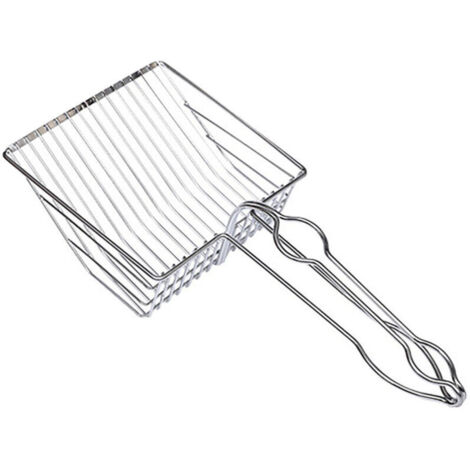 Eosnow Pelle à litière pour chat en acier inoxydable,pelle à litière pour chat à mailles fines,ergonomique,facile à nettoyer,argent (1/4)