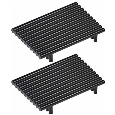 Lot de 20 poignee de meuble cuisine noir en acier inoxydable poignée meuble noir en T Bar Bâton Cuisine,Ø 12mm (Hole Centers:160mm) (1/4)