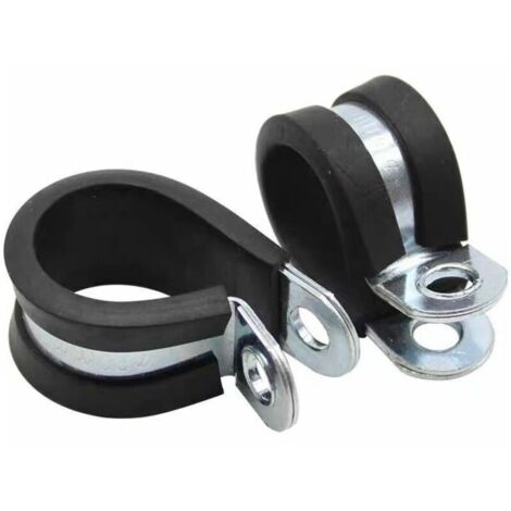 Colliers de fixation de tubes P-Clips de serrage avec insert en caoutchouc choix: Ø 26mm / Band 15mm, 10 Pièces (1/4)