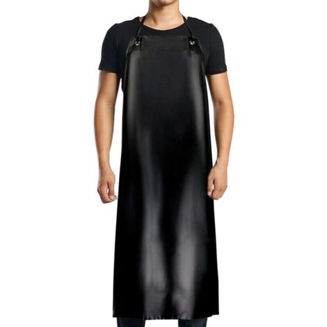 Tablier imperméable en PVC-120x90cm, noir, pour hommes et femmes, imperméable à l'eau et à l'huile, adapté au nettoyage, aux travaux de laboratoire, à l'abattage, aux soins des chiens (1/4)