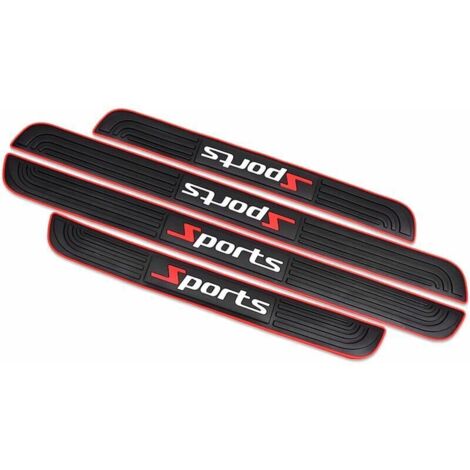 Autocollants Seuil Porte, 4pcs Protection Seuil Portière, Barres Seuil Porte Voiture, Seuil Protecteurs Autocollant, Seuil Porte Voiture, Bandes de protection Anti-salissures Caoutchouc Souple PVC (1/4)