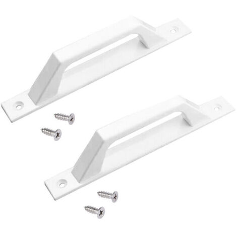 (Blanc) Poignée droite blanche en aluminium 2 pièces, adaptée aux portes coulissantes ou aux portes battantes de passage, pratique et confortable (1/4)