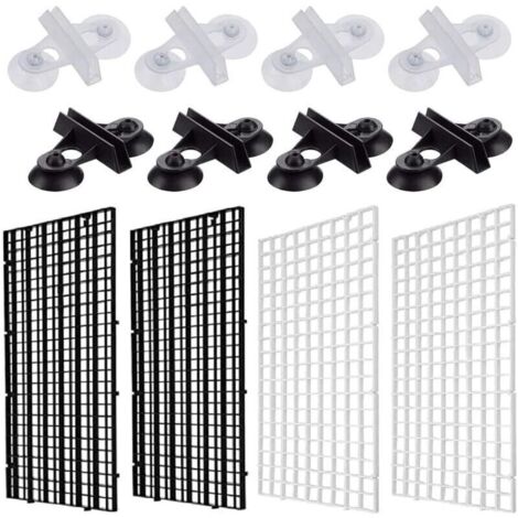 Grille Aquarium, Diviseur d’Aquarium en Plastique, Séparateurs D'aquarium, 4 Pièces Aquarium Séparateur pour Réservoir de Poisson, avec 8 Pinces à Ventouse, pour Garder Différents Poissons du Combat (1/4)