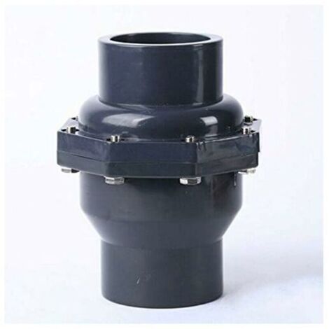 Clapet anti-retour à bascule en PVC avec double raccord pour tuyau de pression métrique (DN25 Φ32 mm) (1/4)