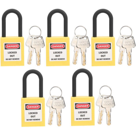 Eosnow 5 ensembles de cadenas de sécurité anti-poussière en nylon de 38 mm pour site industriel jaune (1/4)