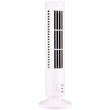 Eosnow Mini ventilateur tour sans pales USB, 2 vitesses et modes de vent, debout, pour chambre à coucher, salon, bureau à domicile, blanc (1/3)