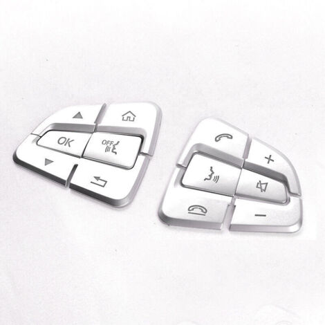 12 PCS Compatible avec Bouton de Volant Mercedes Benz Classe C 2014-2018/Classe V 2015-2020/Classe GLC 2015-2019,Autocollant de Bouton pour Volant,Commutateur de Bouton de Volant Décoratifs-C (1/4)