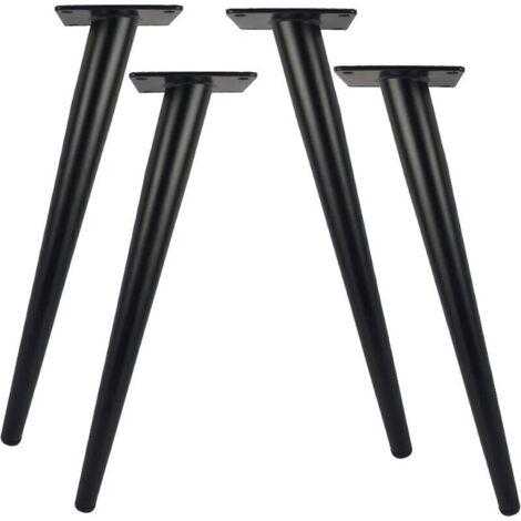 Lot de 4 pieds de table en métal de 20cm de longueur pour meubles modernes, commode, armoire, bureau, chaise ottoman, pieds de support de meubles de rechange, capacité de 800 kg (1/4)