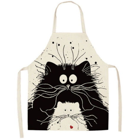 Tablier de Chat Mignon, Tablier de Cuisine en lin pour Barbecue, Cuisine et Peindre, pour Homme et Femme, Cadeau pour Papa et Maman (1/4)