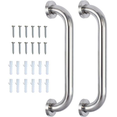 SABIR 2pcs 30 cm Barre d’Appui Douche Poignée de Baignoire en Acier InoxydableBarres Porte-Serviettes Poignée de Douche Barres de Sécurité Murale pour Enfants Enceintes Handicapés Personnes Agées (1/5)