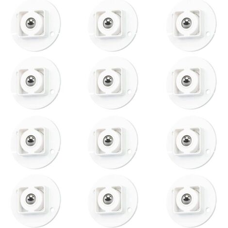 SABIR 12 Pcs roulettes de Transfert Auto-Adhésives, roulettes à Billes de Transfert roulettes Plastique Solide Roulette de Rotation à 360 Degrés pour Support de Rangement Inférieur, Poubelle (45mm) (1/5)