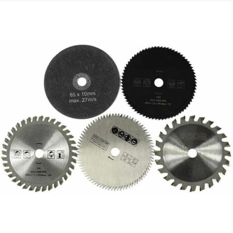 SABIR 5 pièces/ensemble 85mm diamètre 10mm diamètre intérieur rotatif, petite lame de scie circulaire en alliage dur outils de coupe rotatifs (1/4)