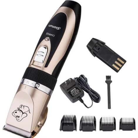 SABIR Tondeuse Chien Chat Professionnelle Tondeuse Animaux Tondeuse Professionnelle pour Chien et Chat Lames en Céramique Fil Rechargeable avec 4 Peignes Adaptable