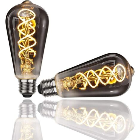 SABIR Ampoule Edison,2 Pièces E27 ST64 4W Ampoule LED Vintage Lampe Décorative Ampoules Rétro Filament Ampoule Antique Blanc Chaud pour Restaurant, Café, Windows,Showrooms,Ampoules à Incandescence 641 (1/5)