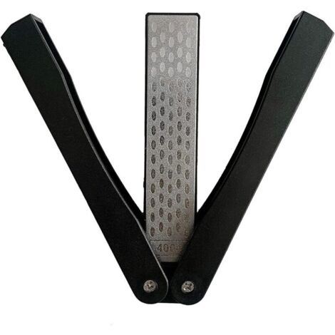 SABIR Affûteur Diamanté, Aiguiseur Double Face de Couteau, Pierre à Aiguiser en Diamant , Format de Poche Pliable 400/600 Grain, L'Outil D'Affûtage Pliante Pour la Cuisine de Camping en Extérieur Noir (1/5)