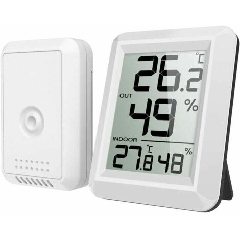 SABIR Thermomètre Intérieur et Extérieur, Thermomètre Connecté avec Capteur Extérieure sans Fil, Thermomètre Hygrometre Numérique avec Grand Ecran LCD, Commutateur ℃/℉, pour Bureau, Maison Chambre (1/5)